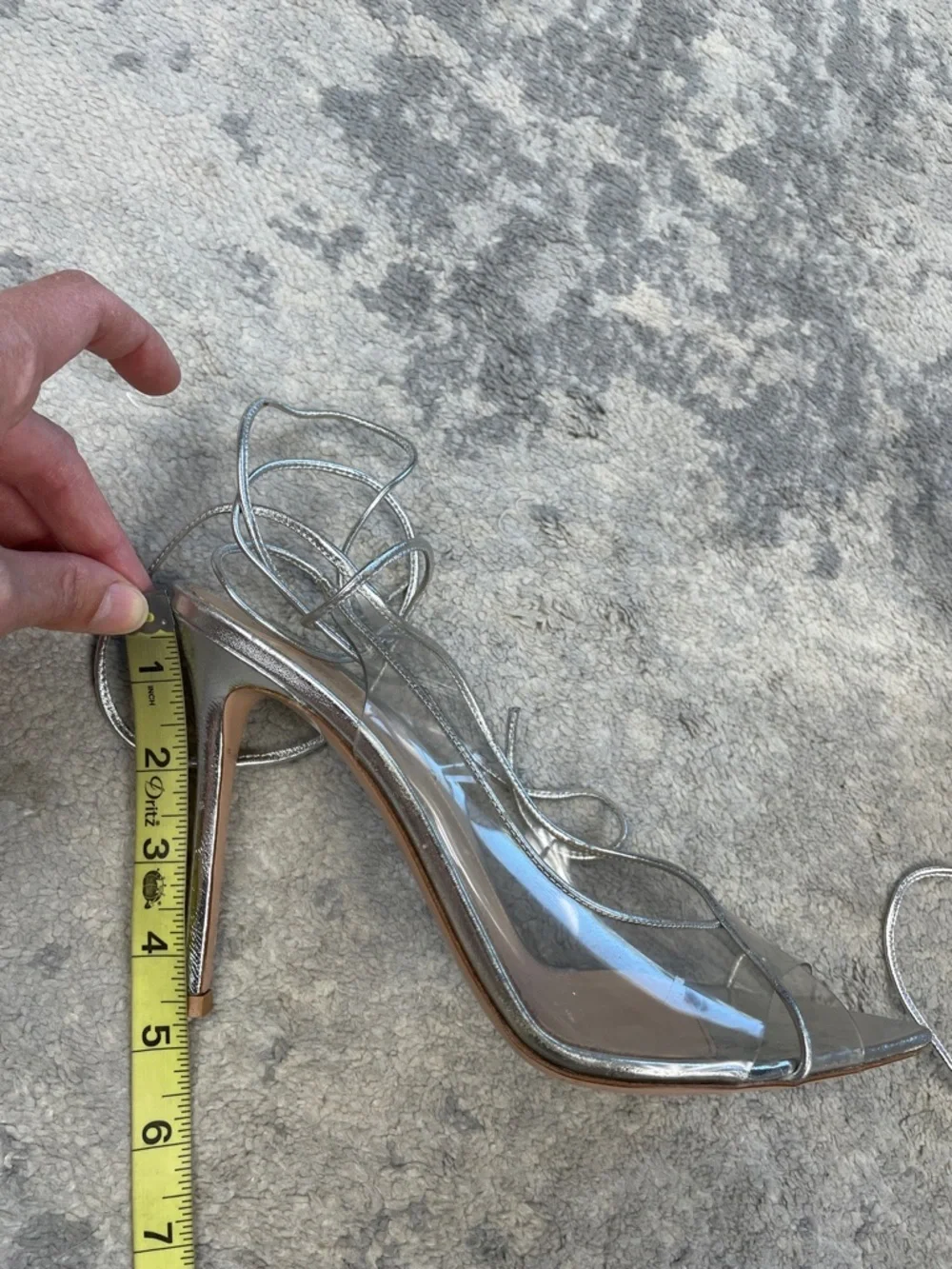 Gianvito Rossi silver plexi